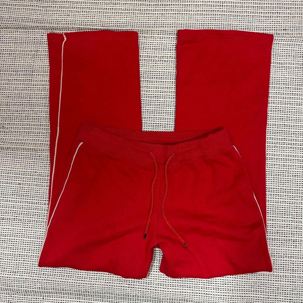 Y2K Red Mid Rise Flare Sweatpants Track Loungewear